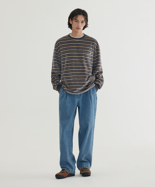 <easy pants> 2-TUCK STRING DENIM PANTS</easy>