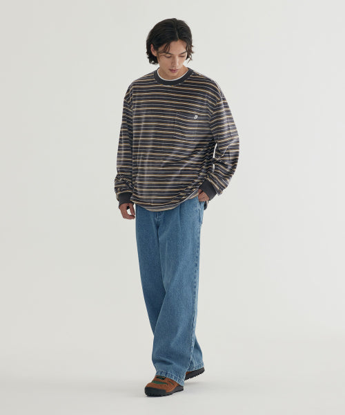 <easy pants> 2-TUCK STRING DENIM PANTS</easy>