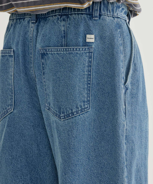 <easy pants> 2-TUCK STRING DENIM PANTS</easy>