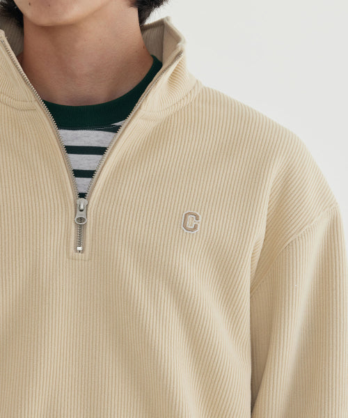 SMALL C LOGO CORDUROY HALF-ZIP