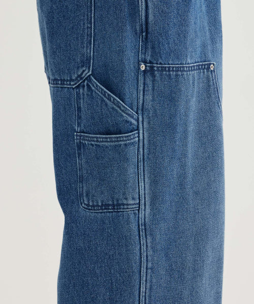 WIDE CARPENTER DOUBLE KNEE DENIM PANTS