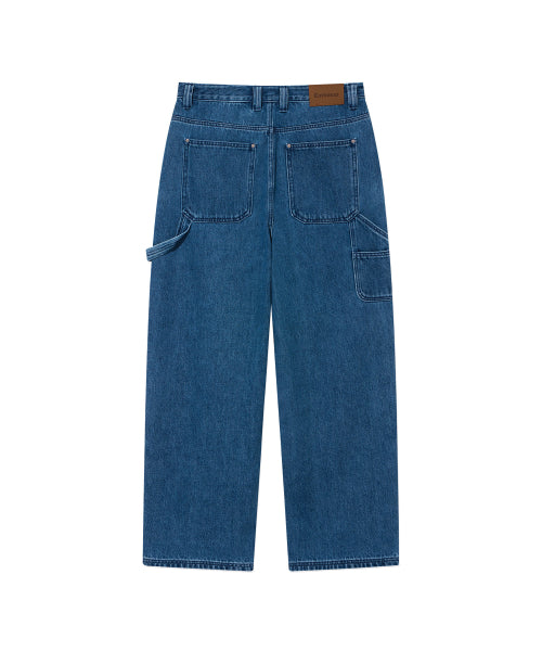 WIDE CARPENTER DOUBLE KNEE DENIM PANTS