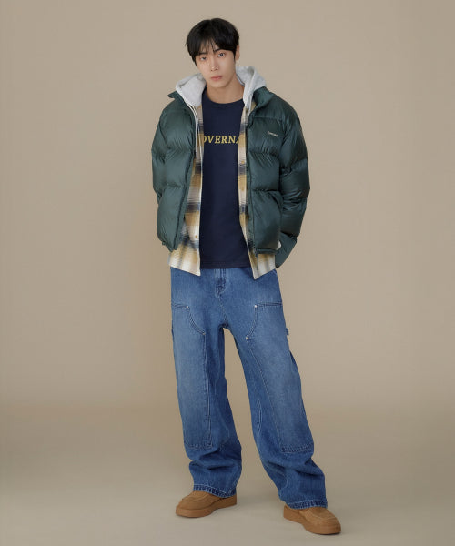 WIDE CARPENTER DOUBLE KNEE DENIM PANTS