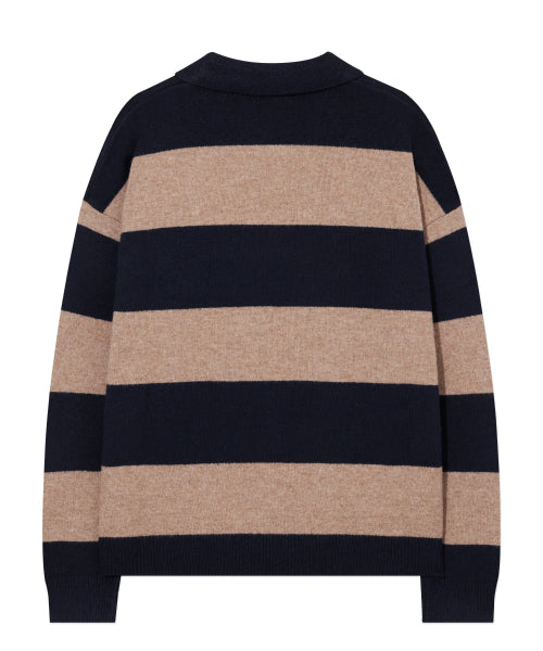 STRIPE COLLAR KNIT