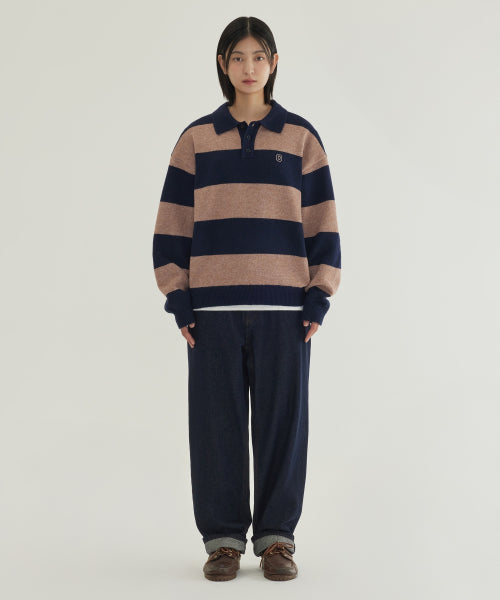 STRIPE COLLAR KNIT