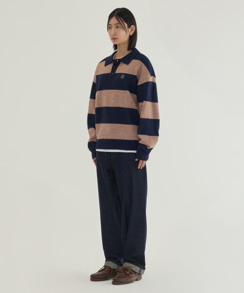 STRIPE COLLAR KNIT