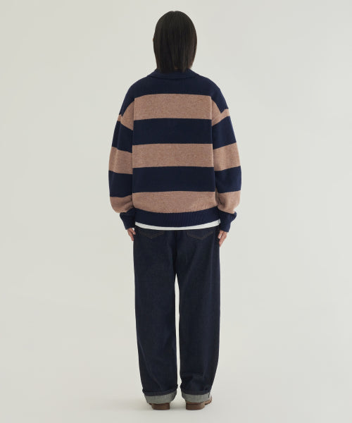 STRIPE COLLAR KNIT