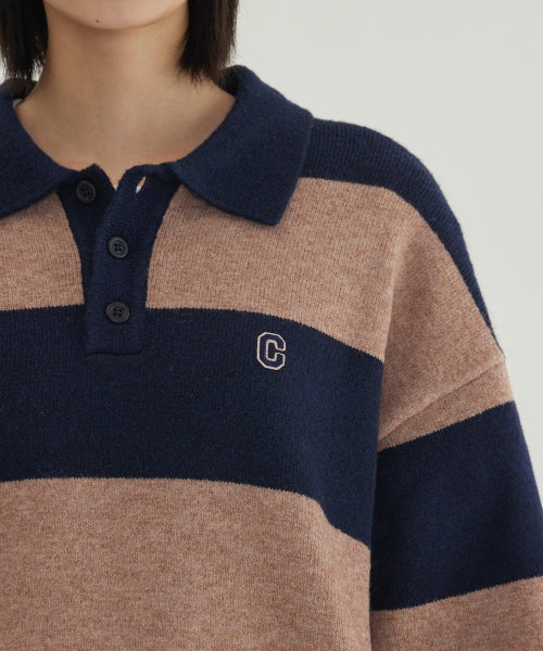 STRIPE COLLAR KNIT