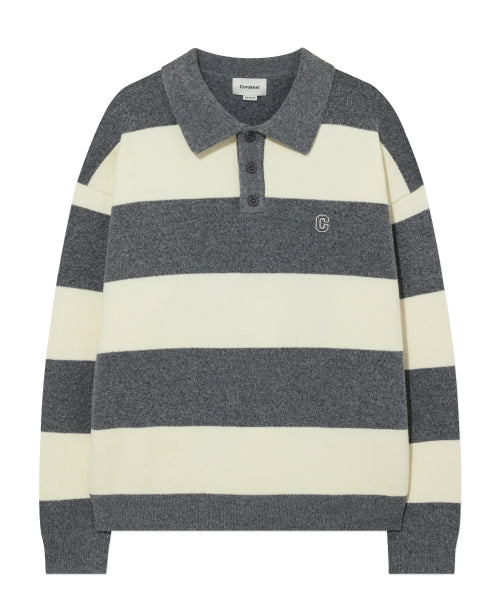 STRIPE COLLAR KNIT