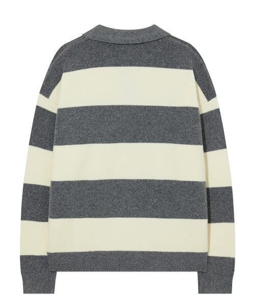 STRIPE COLLAR KNIT