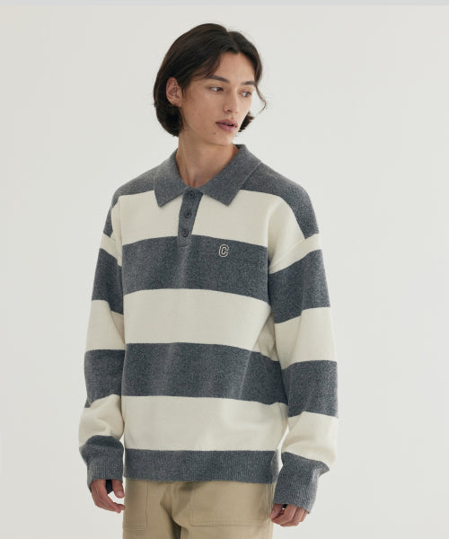 STRIPE COLLAR KNIT