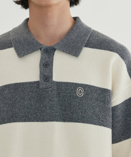 STRIPE COLLAR KNIT