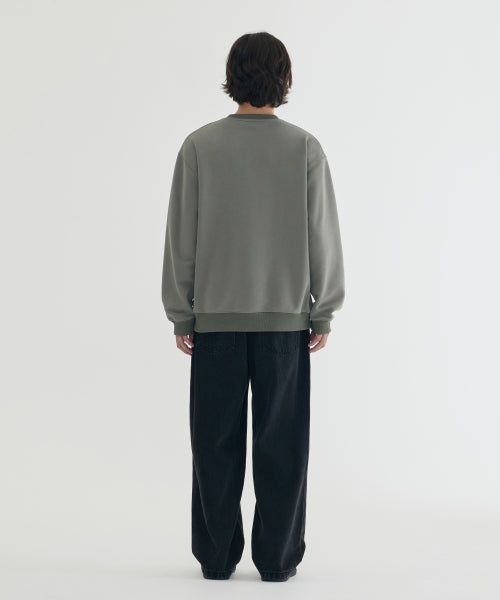 HENLEY NECK SWEATSHIRT