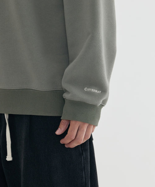 HENLEY NECK SWEATSHIRT