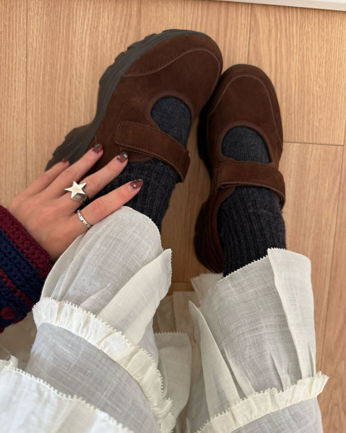 Romita Suede Platform Velcro Merrizane Cocoa Mob Brown FLOTFA3W53
