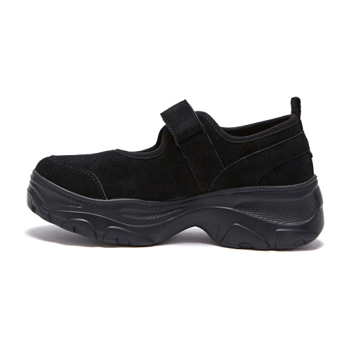 Romita Suede Platform Velcro Merrizane Black FLOTFA3W52