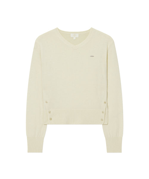 WOMEN V-NECK WOOL BLEND KNIT