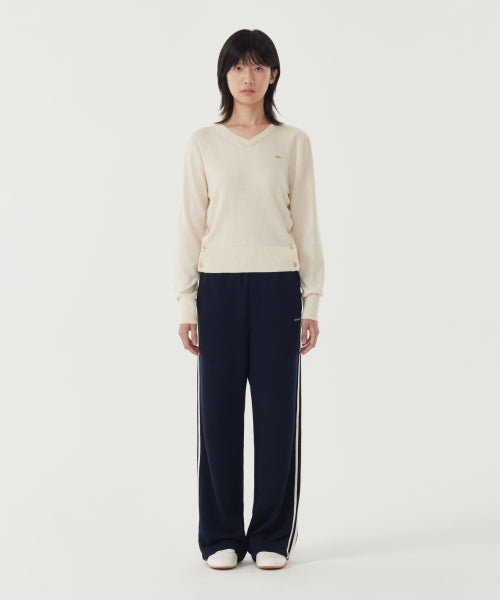 WOMEN V-NECK WOOL BLEND KNIT