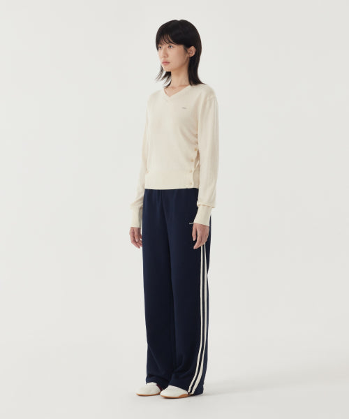 WOMEN V-NECK WOOL BLEND KNIT