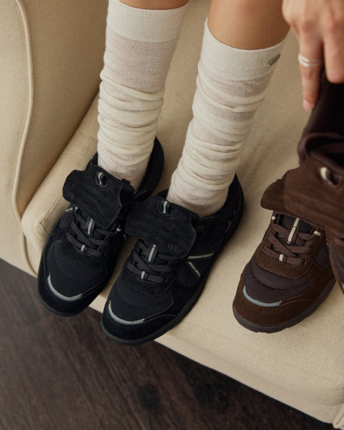Flap Suede Sneakers Black FLOTFA3W44