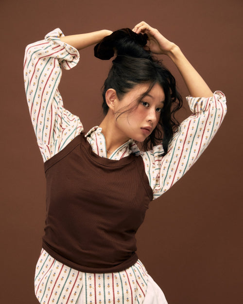 Velvet Hair Scrunchies Brown FLOTFA3A08