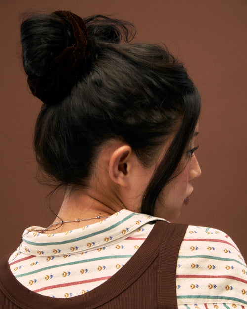Velvet Hair Scrunchies Brown FLOTFA3A08