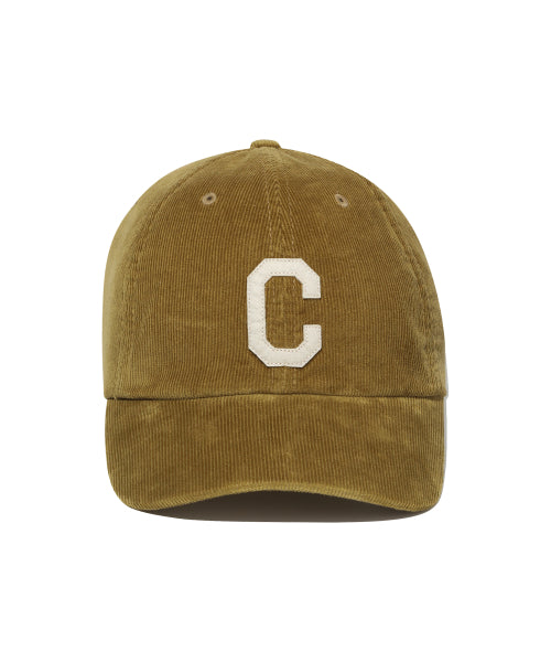 COZY FIT C LOGO APPLIQUE CORDUROY BALL CAP