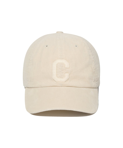 COZY FIT C LOGO APPLIQUE CORDUROY BALL CAP