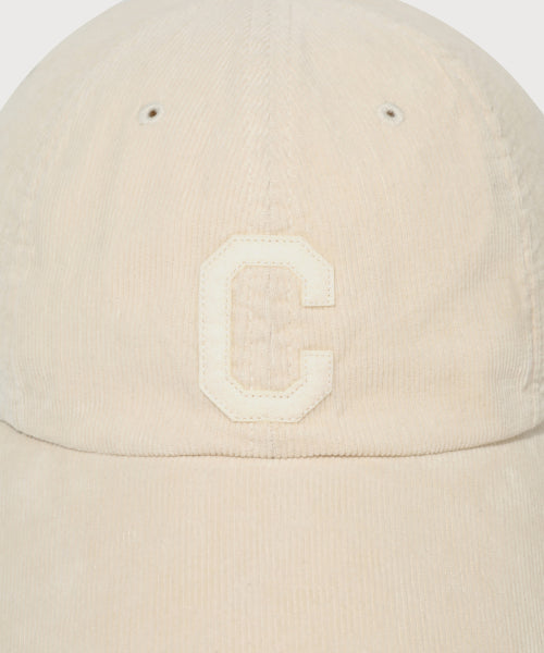 COZY FIT C LOGO APPLIQUE CORDUROY BALL CAP