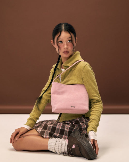 Suede Shoulder Bag Cocoa Mob Pink FLOTFA3B09