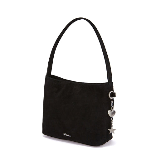 Suede Shoulder Bag Black FLOTFA3B08