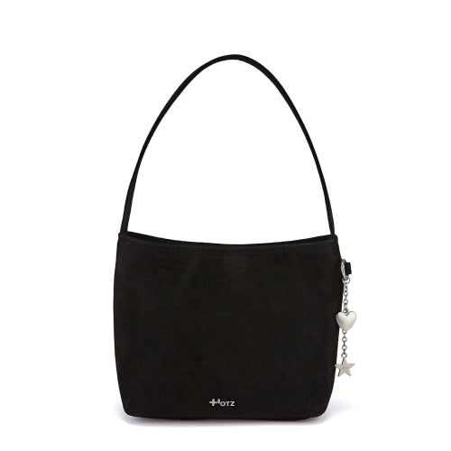 Suede Shoulder Bag Black FLOTFA3B08