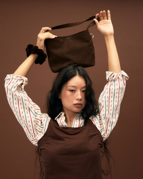 Suede Shoulder Bag Cocoa Mob Brown FLOTFA3B07