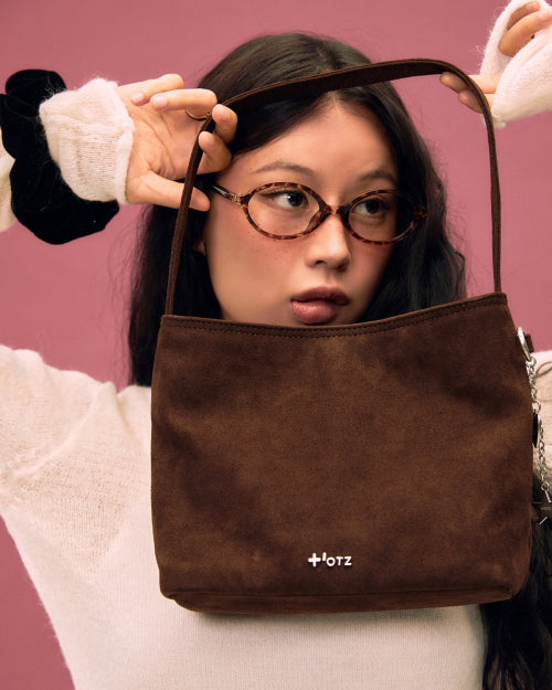 Suede Shoulder Bag Cocoa Mob Brown FLOTFA3B07