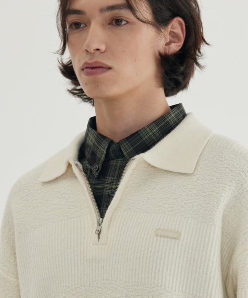 COLLAR HALF-ZIP KNIT