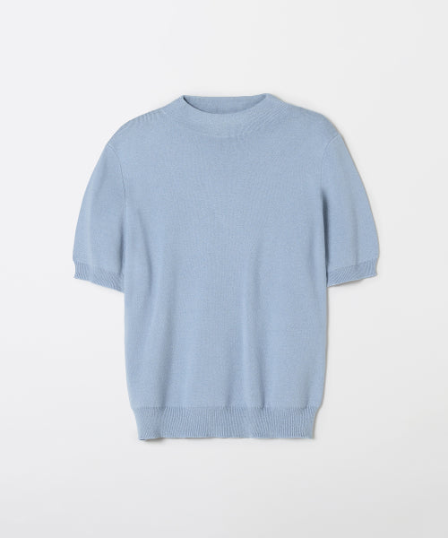 [Soft YAN] Mock neck short-sleeved knitwear_SPKWF49W04