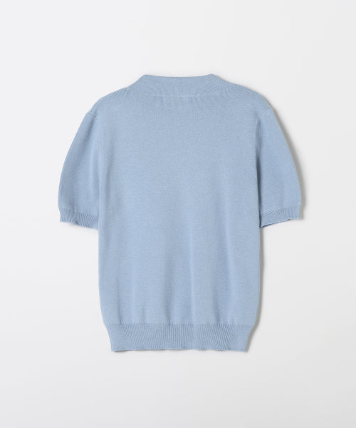 [Soft YAN] Mock neck short-sleeved knitwear_SPKWF49W04