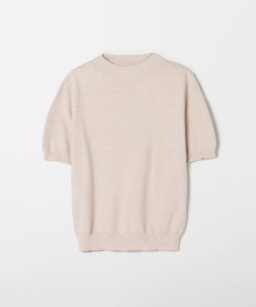 [Soft YAN] Mock neck short-sleeved knitwear_SPKWF49W04