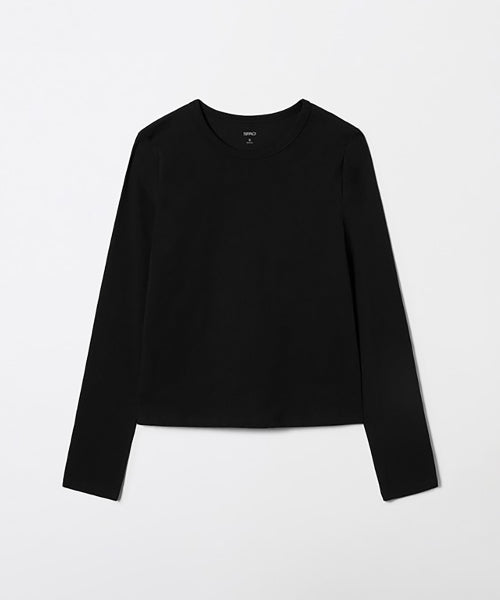 [Cotton Spandex] Round Neck Long-Sleeved T-Shirt_SPLWF49G01