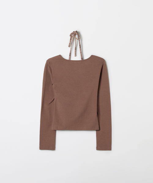 Checkered Layered Long Sleeve T-shirt_SPLWF49G55