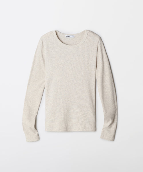 [Cotton Spandex] V-neck Round Neck Long-Sleeved T-Shirt_SPLWF49G02