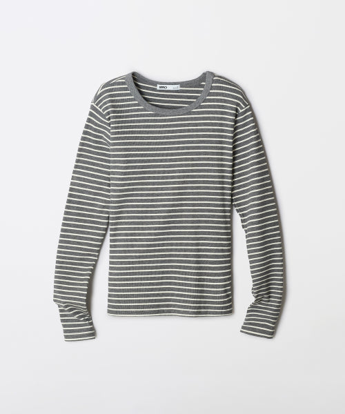 [Cotton Spandex] V-neck Round Neck Long-Sleeved T-Shirt_SPLWF49G02