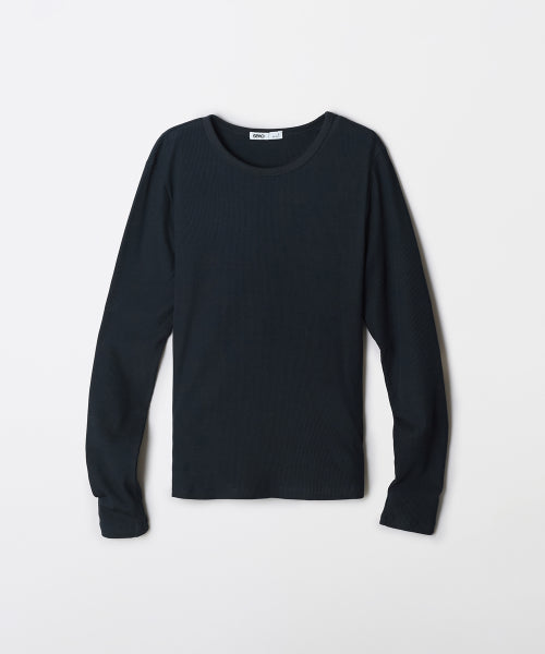 [Cotton Spandex] V-neck Round Neck Long-Sleeved T-Shirt_SPLWF49G02