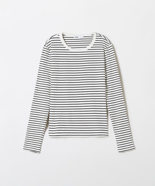 [Cotton Spandex] V-neck Round Neck Long-Sleeved T-Shirt_SPLWF49G02