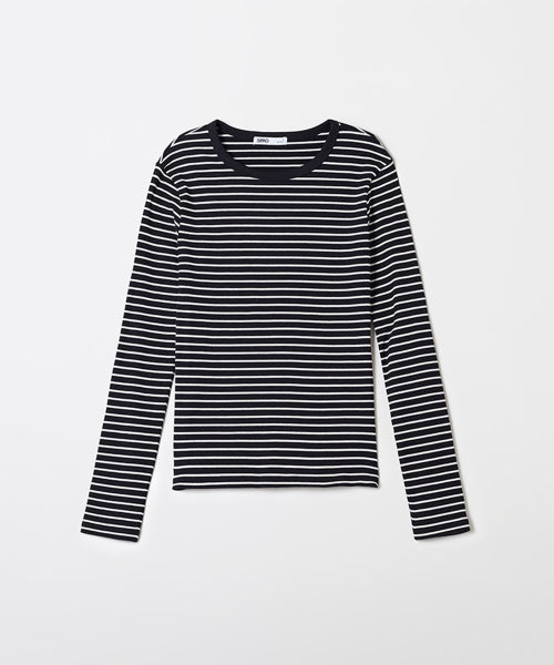 [Cotton Spandex] V-neck Round Neck Long-Sleeved T-Shirt_SPLWF49G02