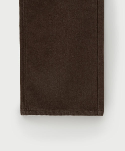 (W) Semi Loose Bootscut Denim Pants Brown
