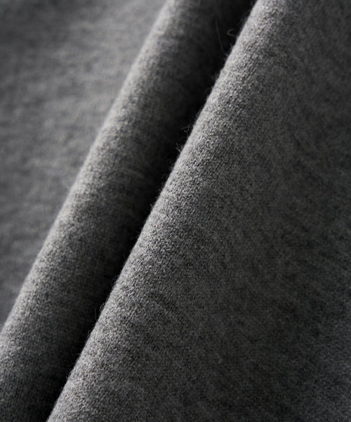 (W) Classic Knit Hood Zip-up Melange Gray