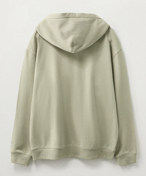 Satur Applique Round Neck Hoodie Sage Green