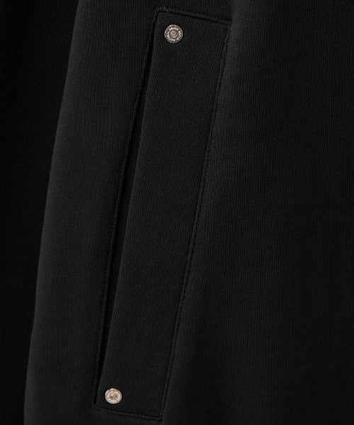 Satur Applique Round Neck Hoodie Black