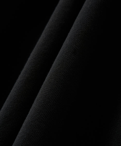 Satur Applique Round Neck Hoodie Black